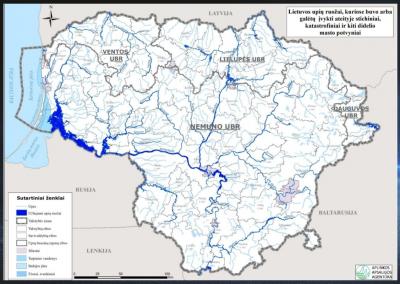 Lietuvos upių ruožai, kuriuose buvo ar gali įvykti ateityje stichiniai, katastrofinio ir kiti didelio masto potvyniai. Aplinkos apsaugos agentūros informacija.